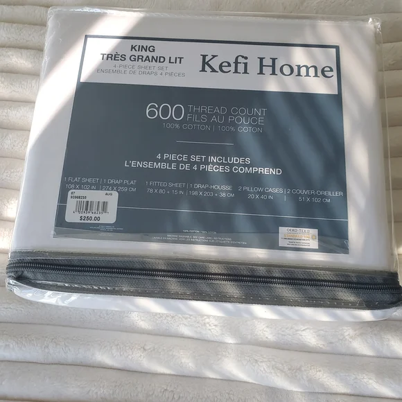 King 4-Piece Bedding Set - White - Picture 4 of 4
